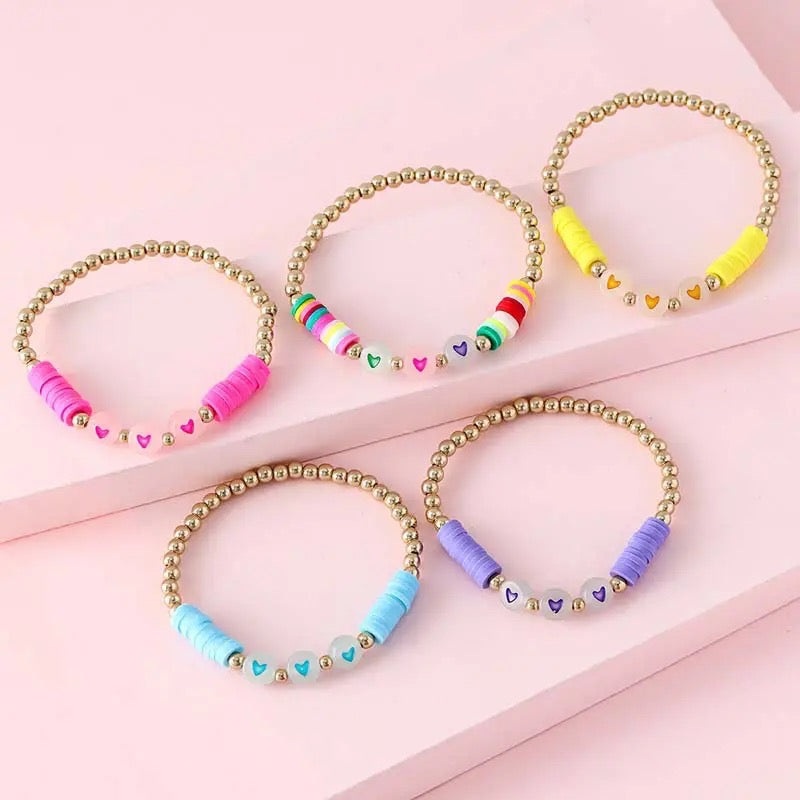 Handmade Luminous Love Heart Beads Bracelet